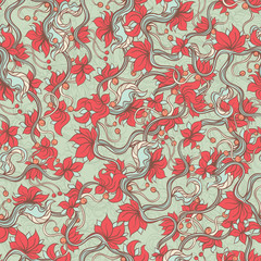 pattern with red flowes - 2