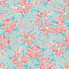 pattern with red flowes