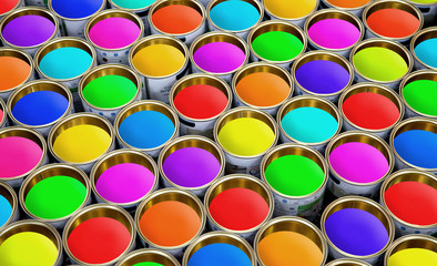 pots de peinture