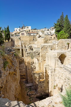 Construction of ancient Jerusalem in Israel