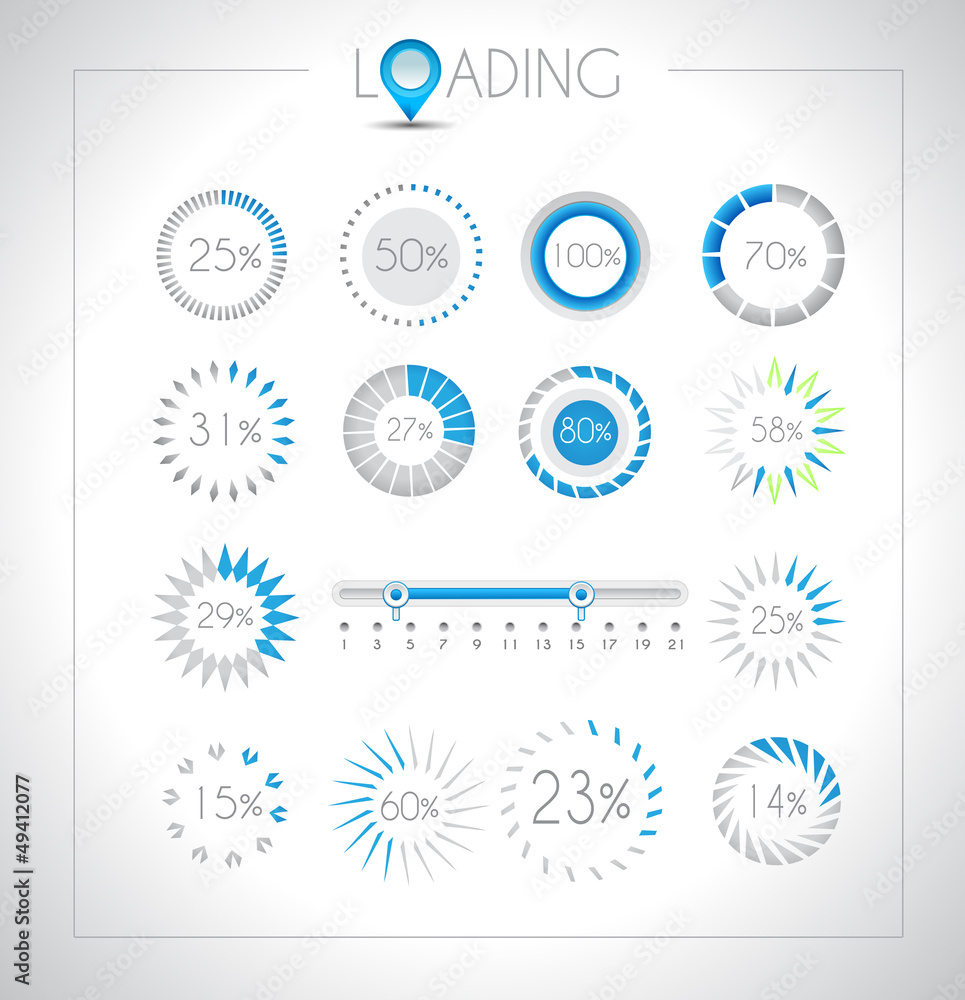 Poster set of loading design elements