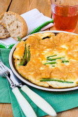 Omelete with green beans