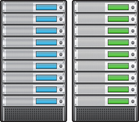 Servers in installed in rack