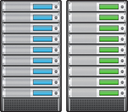 Servers in installed in rack