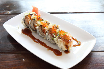Tempura Maki Sushi with cheese