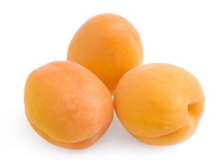 Apricots on white
