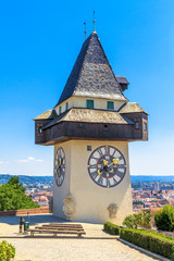Famous Clock Tower (Uhrturm) in Graz, Styria, Austria
