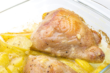 Fried chicken with potato