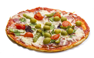 Pizza with salami