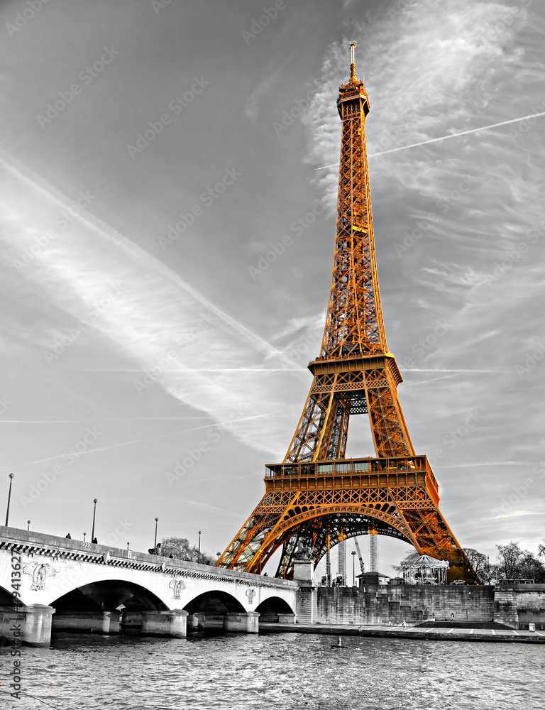 Fototapete Eiffel tower, Paris.