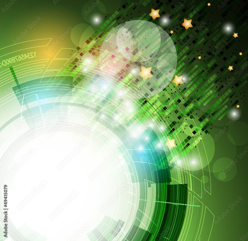 Poster abstract round ecology futuristic computer technology business b