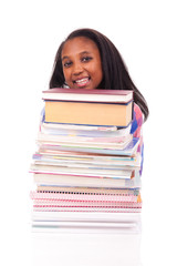 young african Student isolated on white background