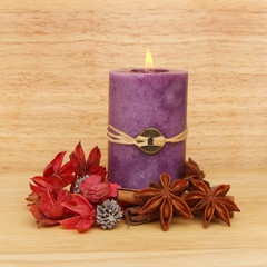 Candle and potpourri