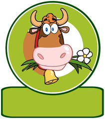 Dairy Cow Cartoon Logo Mascot