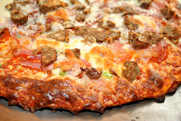 Crispy Homemade Meat Pizza