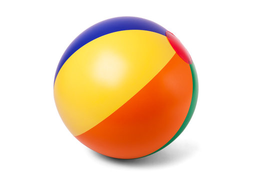 Colored inflatable beach ball