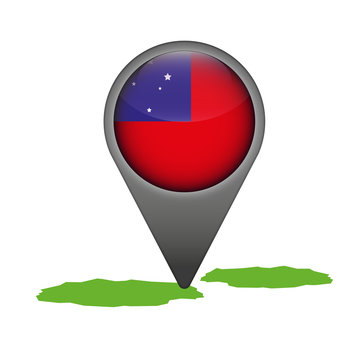 Samoa Markierung Flagge Icon Button