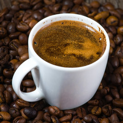 Cup full of coffee