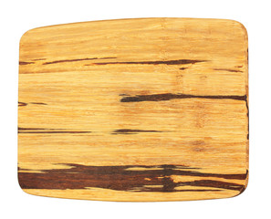 Wooden cutting board isolated on white