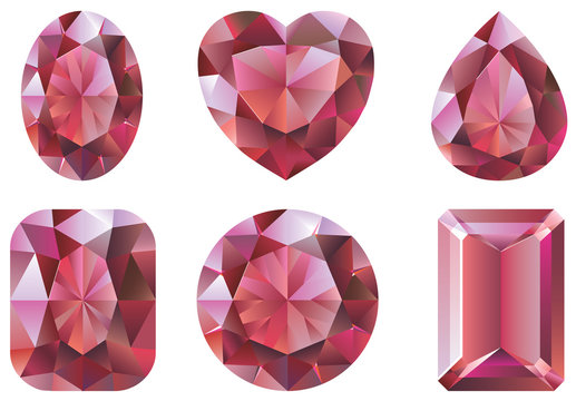 Rubis : collection de six formes