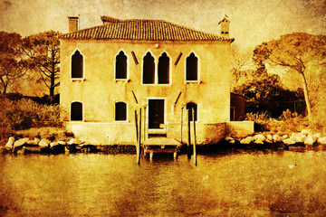 Plakat opuszczony dom w Zatoce Weneckiej