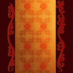 Golden background with floral ornaments