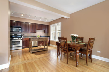 Kitchen with cherry wood cabinetry