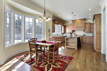 Kitchen with oak wood cabinetry