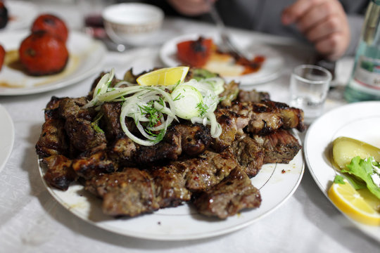 Kebab on a plate