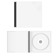 White blank cd cases and disc in vector