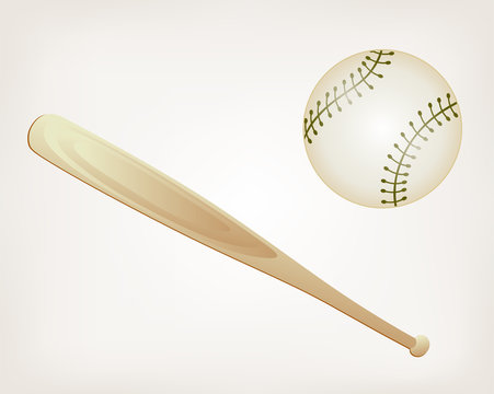 Baseball and Bat. Style vector