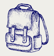 School bag. Doodle style