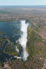 Victoria Falls helicopter aerial view
