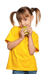 Little girl with apple