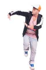 male dancer posing on one leg