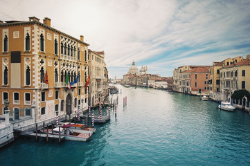 Grand canal and Santa Maria della Salute, Venice, Italy.