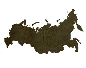 Dark silhouetted map of Russian Federation