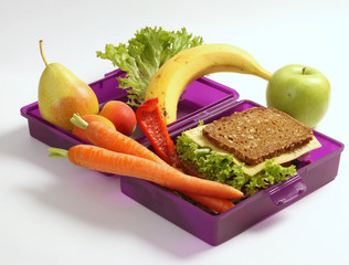 Gesundes Fruehstueck in einer Fruekstueckbox