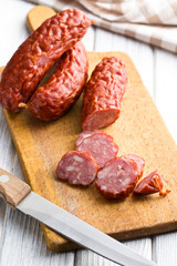 sliced pork sausage