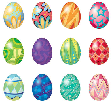 Twelve easter eggs