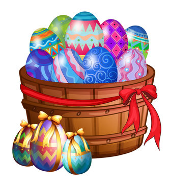 A basket full of easter eggs
