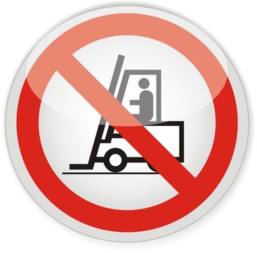 panneau interdit aux v&eacute;hicules de manutentions