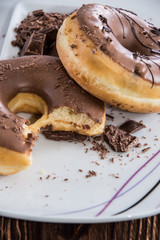 Chocolate Donuts on a plate