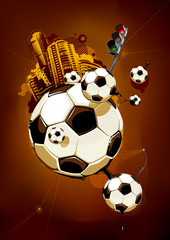 Abstract image of soccer balls
