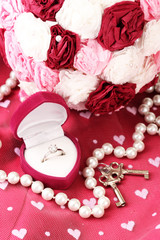 Conceptual photo: wedding in pink color style