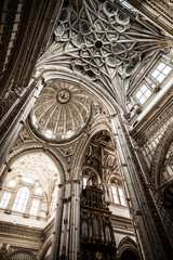 Obraz premium The Great Mosque or Mezquita famous interior in Cordoba, Spain