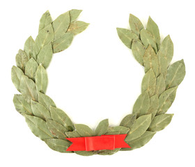Fototapeta premium Laurel wreath isolated on white