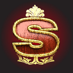 vector retro golden figure