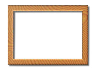 wooden frame for painting or picture on white background