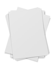 close up of stack of papers on white background - 49433246